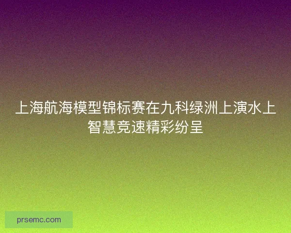 上海航海模型锦标赛在九科绿洲上演水上智慧竞速精彩纷呈