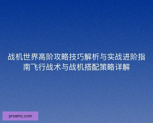 战机世界高阶攻略技巧解析与实战进阶指南飞行战术与战机搭配策略详解 战机世界高阶攻略技巧解析与实战进阶指南飞行战术与战机搭配策略详解