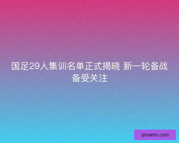 国足29人集训名单正式揭晓 新一轮备战备受关注 国足29人集训名单正式揭晓 新一轮备战备受关注